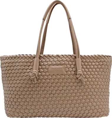 Produktbild von Damen Shopper Beige mit herausnehmbarer Pouch und verstärktem Boden 27x43x19 cm