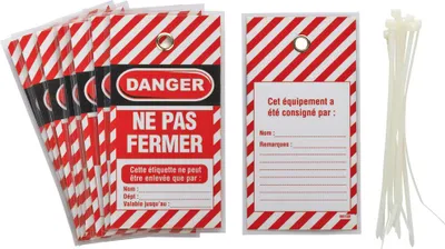 Image de Lot de 10 étiquettes "Danger - Ne Pas Fermer" - THIRARD