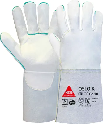 Produktbild von Hase Oslo K Schweißerhandschuh aus Rindnarbenleder Größe 9 6 Stk
