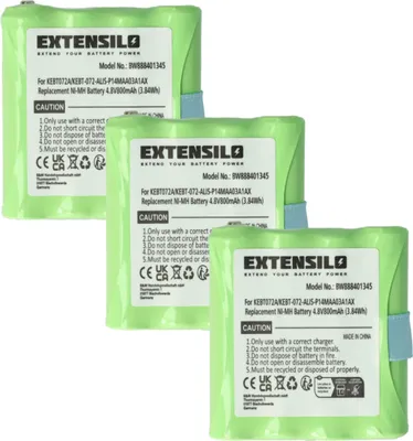 Produktbild von EXTENSILO 3x Akku kompatibel mit Switel WTF735, WTF732 Funkgerät, Walkie Talkie (800 mAh, 4,8 V, NiMH)