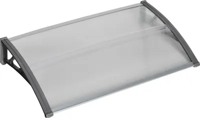 Produktbild von Türüberdachung,SchutzvorRegen,WindundHagel,Polycarbonat,Aluminium-Verbindungstangen,110x60x18cm,Grau