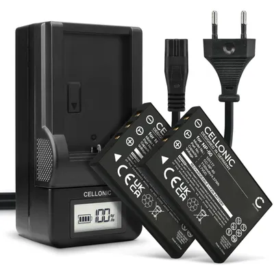 Image de CELLONIC 2x Batterie pour Appareil photo Compatible avec Fuji FinePix M603, FinePix F601, FinePix F401, NP-60 - (1180mAh, 3.7V) + Chargeur