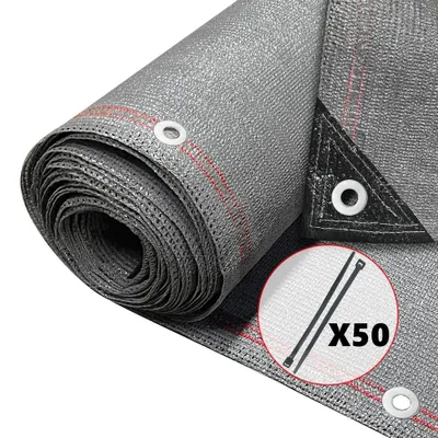 Produktbild von Sichtschutznetz Windschutznetz Zaunnetz - 1,8 x 10 m - HDPE - Grau - Für Balkon, Garten und Sportplatz