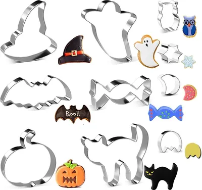 Obrázek produktu pro Joyoldelf Halloweenská sada vykrajovátek na sušenky - 10dílná vykrajovátka z nerezové oceli pro děti