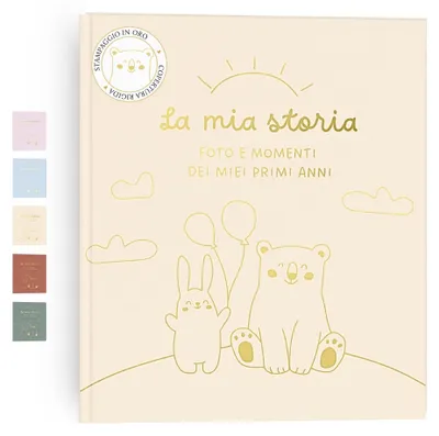 Imagen del producto de Álbum de fotos para bebés, ideal para el primer año, con más de 50 páginas, incluye pegatinas. Álbum de fotos para niños