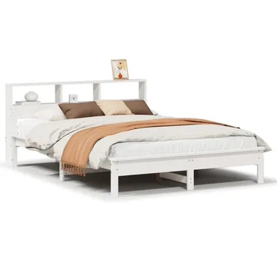 Produktbild von Massivholzbett ohne Matratze Weiß 135x190 cm Kiefernholz
