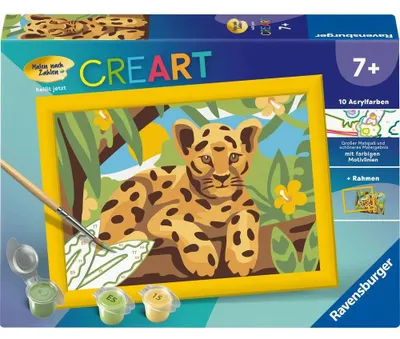 Produktbild von CreArt, Malen nach Zahlen Kinder - Baby Leopard