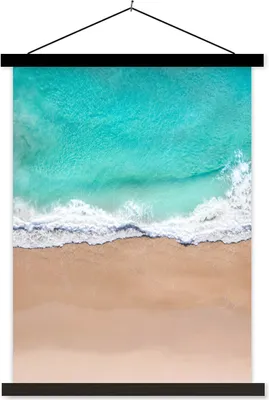 Produktbild von MuchoWow® Textilposter Strand - Meer - Golf 90x120 cm mit schwarzem Rahmen - Dekoration
