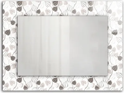 Zdjęcie produktu dla Liście wzór – Lustro Prostokątne z Printem 80x60 cm – Nowoczesne – Dekoracyjne Na Ścianę