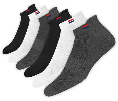 Obrázek produktu pro Ponožky sportovní, pánské/dámské, bavlněné, krátké, 6 párů, velikost 35-38, vícebarevné