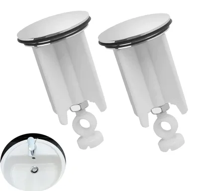 Produktbild von 2 Stück Universal-Ablaufstopfen, 40 mm, für Waschbecken und Bidets
