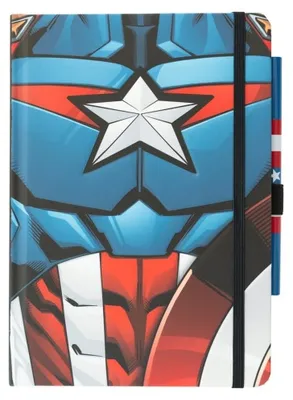 Produktbild von Marvel Captain America Premium Notizbuch mit Stift Uniform A5