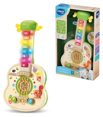 Produktbild von Vtech Baby Interaktive Holz-Gitarre – E-Kindergitarre zum Lernen von Musik, Zahlen und Farben – Mit Holz aus verantwortungsvoller Forstwirtschaft –