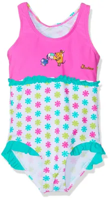 Zdjęcie produktu dla Strój kąpielowy Playshoes z ochroną UV dla dziewczynek, kostium kąpielowy, odzież kąpielowa, wzór: myszka i kwiaty