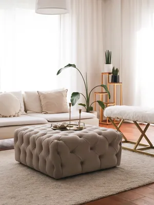 Immagine prodotto di Hanah Home, Chester - Cream, pouf, crema, 80 x 80 x 40 cm