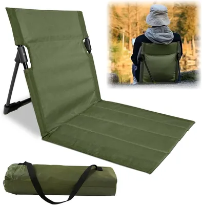 Produktbild von Klappbarer Bodenstuhl, leicht mit Rückenlehne, grün, für Strand und Camping