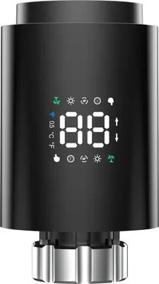 Produktbild von Thermostatisches Heizkörperventil, intelligentes Heizkörperventil, intelligentes Thermostatventil, LED-Anzeige, unterstützt mobile App-Steuerung, Heizkörperregler für Zigbee, Schwarz