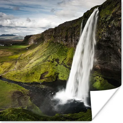 Produktbild von MuchoWow® Poster Wasserfall - Berg - Dschungel 75x75 cm - Wand Dekoration