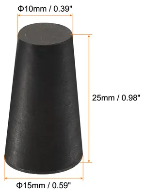 Produktbild von 30Stš¹ck Konische Gummikappe 10mm zu 15mm fš¹r Labor Zuhause Schwarz