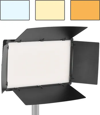 Produktbild von Andoer LED-800 LED Videoleuchte Professionelle Fotografie Lichtplatte 800PCS Helle Lichtperlen Einstellbare Bi-Color Temperatur 3200-5600K Dimmbare Helligkeit mit Barndoor 1/4 Zoll Schraubloch Kugelkopf Kaltschuhhalterung fuer Outdoor Fotografie Studio Fotografie Live Stream Video Konferenz Make-up