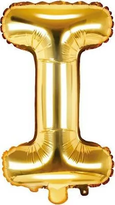 Produktbild von Folienballon Buchstabe I, 35cm, Gold