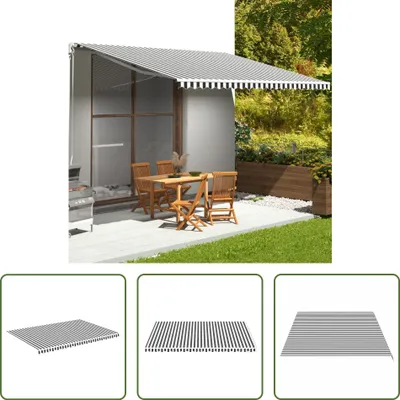 Produktbild von The Living Store Markisenbespannung Anthrazit und Weiß 5x3,5 m