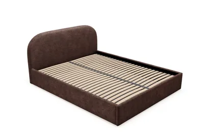 Produktbild von GUTTO Polsterbett MOON Braun 160x200 Metall-Lattenrost Hochwertig Boucle Teddystoff Bett mit Bettkasten und Stauraum