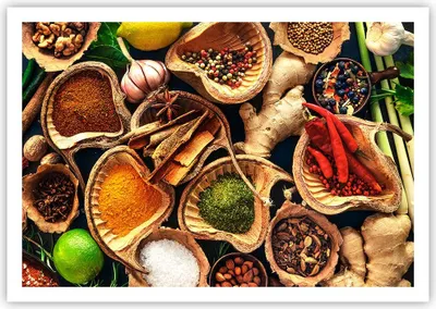 Produktbild von Poster - Poster ohne Rahmen - Küche Essen Kräuter Gewürze - 100x70 cm - Wand Bild - Wanddeko - Wandbilder - Kunstposter - Wandposter - Bilder - Kunstdruck - Wandbild - P2XAA100x70-2844