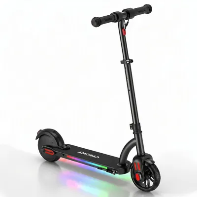 Immagine prodotto di Caroma E Scooter per bambini, età 6-12 anni, 150W, 16 km/h, altezza regolabile, luci LED