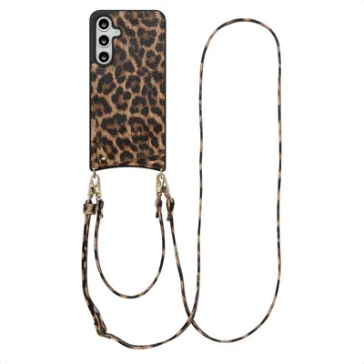 Productafbeelding van Selencia Nova Telefoonhoes met Koord en Pashouder voor de Samsung Galaxy S24 FE - Leopard