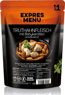 Produktbild von Express Menu Baby-Möhren mit Putenfleisch 1 Portion 300g