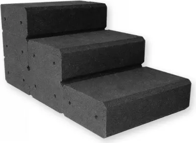 Produktbild von Gartentreppe S 500, schwarz, 3 Stufen, 6 Elemente, 45 cm Höhe, rutschhemmend