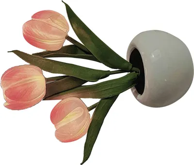 Obrázek produktu pro Tulipán noční světlo měkké světlo nádherná keramikaPolyuretankvětinová stolní lampa pro knihkupectví kavárny napájená bateriemi keramická základna růžová