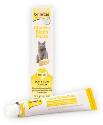 Produktbild von GimCat Cheese Biotin Paste - Mit aromatischem Käse, Zink und Leinöl für Fell, Ha