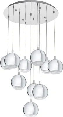 Produktbild von EGLO Pendelleuchte Conessa, 10 flammige Hängelampe, Hängeleuchte aus Metall und Kunststoff, Esstischlampe, Wohnzimmerlampe hängend mit GU10 , Ø 58 cm