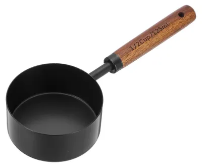 Maatlepel 125 ml Edelstahl mit Holzgriff schwarz