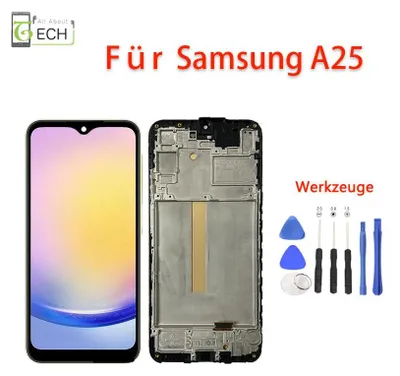 Produktbild von Für Samsung Galaxy A25 5G A256B 2023 LCD Display (OLED) mit Rahmen Touchscreen