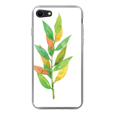 Produktbild von MuchoWow® Handyhülle Schutzhülle Hülle für iPhone 7 Aquarelle - Blätter - Pflanzen Silikon Softcase Handy Hülle - Kartenhalter