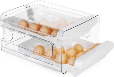 Produktbild von Vilde Eierbehälter Eierschachtel Aufbewahrungsbox für Eier mit Deckel für 40 Eier zweistöckig