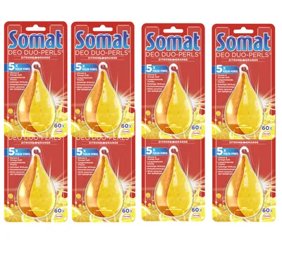 A grid of Somat Deo Duo-Perls Zitrone Orange packaging.
