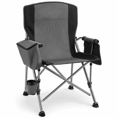 Produktbild von Campingstuhl Faltbar 150kg, Klappstuhl Gepolstert Campingsessel mit Getränkehaltern Faltbarer Angelstuhl Für Outdoor, Camping, Wandern und Angeln