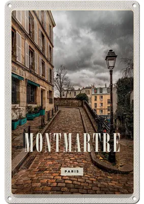 Produktbild von Blechschild Reise 20x30cm Montmartre Altstadt Reiseziel