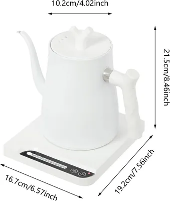 Zdjęcie produktu dla Czajnik elektryczny – czajnik o pojemności 1,0 l – stal nierdzewna 304 – 220 V 1000 W – regulacja temperatury 45–100 °C – biały