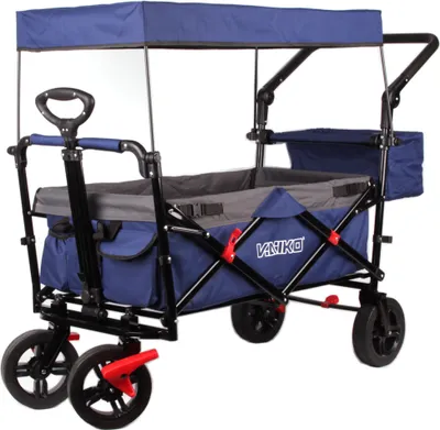 Produktbild von Bollerwagen Faltbar Handwagen Klappbar Gartenwagen mit Dach Transportwagen Gurte