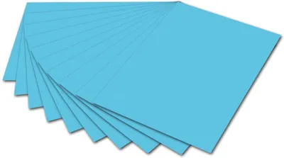 Produktbild von folia 6130 - Fotokarton Himmelblau, 50 x 70 cm, 300 g/qm, 10 Bogen - zum Basteln und kreativen Gestalten von Karten, Fensterbildern und für Scrapbooking