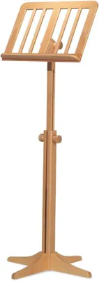 Produktbild von 116/1 Holz-Notenpult – Solides Buchenholz Naturbelassen - Notenständer von 71,5 – 122,5 cm ausziehbar