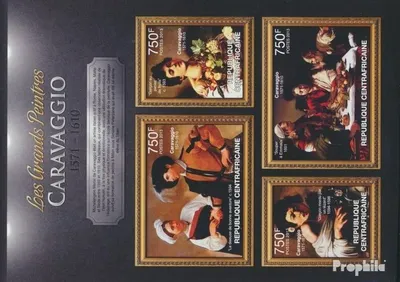Produktbild von Briefmarken Zentralafrikanische Republik 2013 Mi 3872-3875 Kleinbogen (kompl. Ausgabe) postfrisch Carravaggio