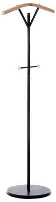 Produktbild von BELIANI Kleiderständer Schwarz Metall 130 cm Hoch Freistehend mit 6 Haken Modern Industrie Design Flur Garderobe Schlafzimmer Ausstattung