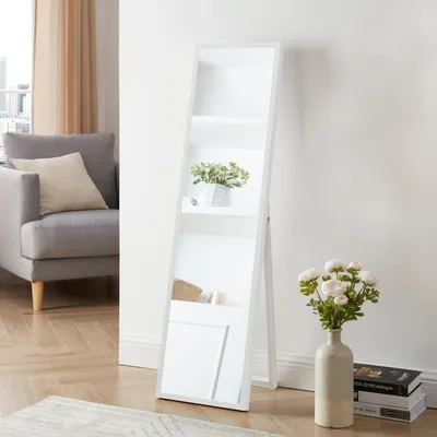 [sk.casa] Stojace zrkadlo Giovinazzo 150x35 cm Celoplošné zrkadlo MDF rám obdĺžnikový Toaletné zrkadlo - Veľmi dobré