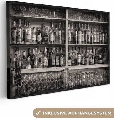 Produktbild von MuchoWow® - Leinwandbilder - Bar - Alkohol - Spirituosen - Stilleben, Wandbild, Wanddeko Bilder Wohnzimmer, 30x20 cm